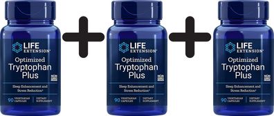 3 x Life Extension Optimized Tryptophan Plus - 90 vcaps