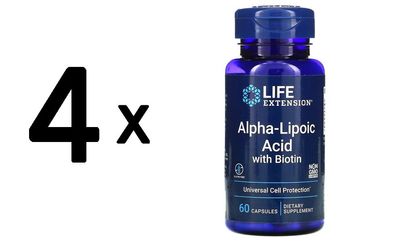 4 x Life Extension Alpha-Lipoic Acid with Biotin - 60 caps
