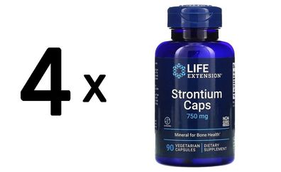 4 x Life Extension Strontium Caps, 750mg - 90 vcaps