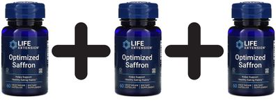 3 x Life Extension Optimized Saffron - 60 vcaps