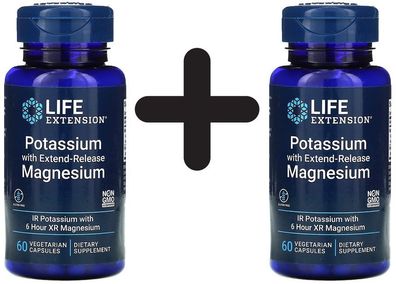 2 x Life Extension Potassium with Extend-Release Magnesium - 60 vcaps