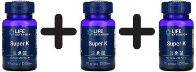 3 x Life Extension Super K - 90 softgels