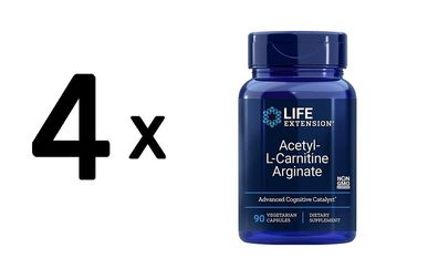 4 x Life Extension Acetyl-L-Carnitine Arginate - 90 vcaps