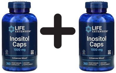 2 x Life Extension Inositol Caps, 1000 mg - 360 vcaps
