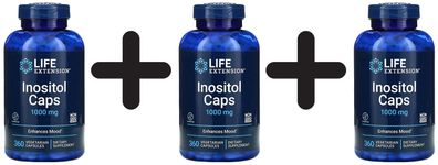 3 x Life Extension Inositol Caps, 1000 mg - 360 vcaps