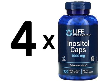 4 x Life Extension Inositol Caps, 1000 mg - 360 vcaps