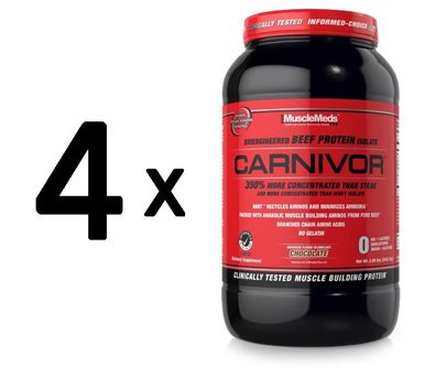4 x MuscleMeds Carnivor, Chocolate - 1044g