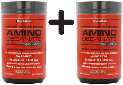 2 x MuscleMeds Amino Decanate, Watermelon - 360g
