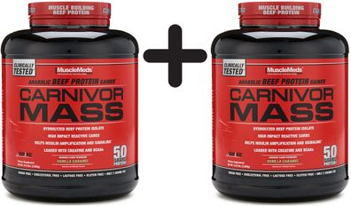 2 x MuscleMeds Carnivor Mass, Chocolate Fudge - 2716g