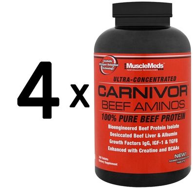 4 x MuscleMeds Carnivor Beef Aminos - 300 tabs