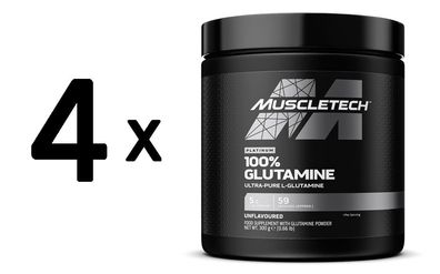 4 x MuscleTech Platinum 100% Glutamine - 300g
