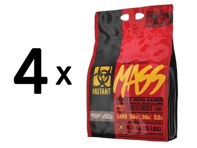 4 x Mutant Mutant Mass, Chocolate Fudge Brownie - 6800g