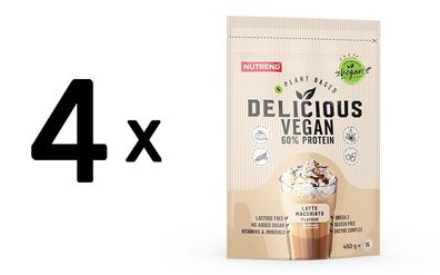 4 x Nutrend Delicious Vegan, Latte Macchiato - 450g