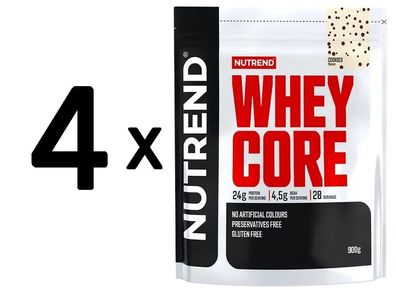 4 x Nutrend Whey Core, Cookies - 900g
