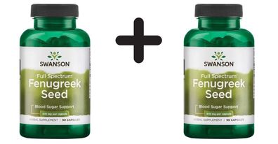 2 x Swanson Fenugreek Seed, 610mg - 90 caps