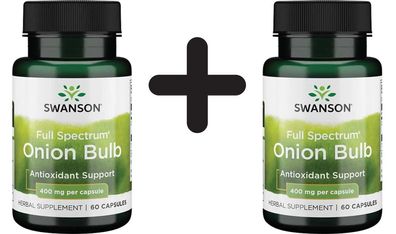 2 x Swanson Full Spectrum Onion (Bulb), 400mg - 60 caps