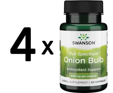 4 x Swanson Full Spectrum Onion (Bulb), 400mg - 60 caps