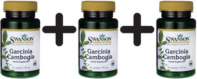 3 x Swanson Garcinia Cambogia 5:1 Extract, 80mg - 60 caps