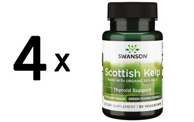 4 x Swanson Green Foods, Scottish Kelp, 750mg - 30 vcaps