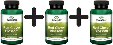 3 x Swanson Red Clover Blossom, 430mg - 90 caps