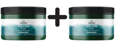 2 x Swanson AjiPure Glycine Powder, Pharmaceutical Grade - 227g