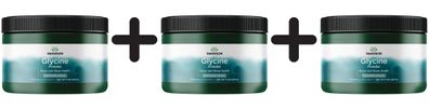 3 x Swanson AjiPure Glycine Powder, Pharmaceutical Grade - 227g