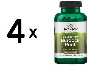 4 x Swanson Burdock Root, 460mg - 100 caps