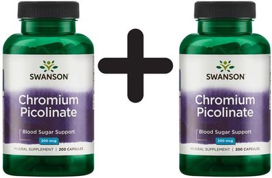 2 x Swanson Chromium Picolinate, 200mcg - 200 caps