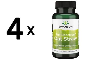 4 x Swanson Full Spectrum Oat Straw, 400mg - 60 caps