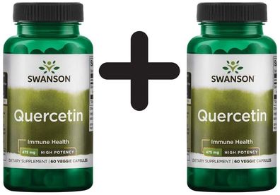 2 x Swanson Quercetin, 475mg High Potency - 60 vcaps