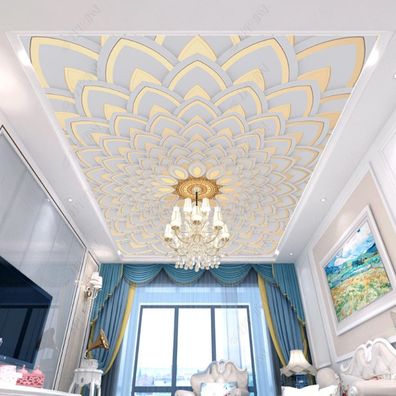 Vlies Fototapeten Dachtapeten Dachbilder Decke Moderne 3D Licht Luxus Gips 11441