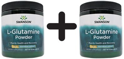 2 x Swanson AjiPure L-Glutamine Powder - 340g