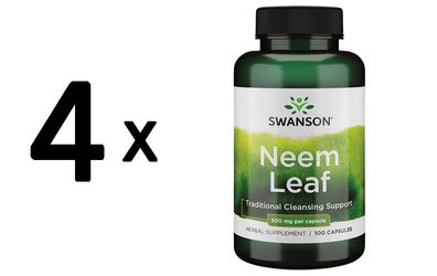 4 x Swanson Neem Leaf, 500mg - 100 caps