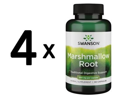 4 x Swanson Marshmallow Root, 500mg - 90 caps