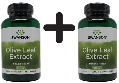 2 x Swanson Olive Leaf Extract, 500mg - 120 caps