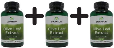 3 x Swanson Olive Leaf Extract, 500mg - 120 caps