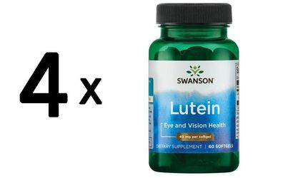 4 x Swanson Lutein, 40mg - 60 softgels