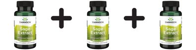 3 x Swanson Sage Extract, 160mg - 100 caps