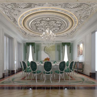 Vlies Fototapeten Dachtapeten Dachbilder Decke 3D Gipsdecke mit Schnitzere 11445