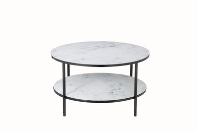 Couchtisch Metall Glas Schwarz Weiß