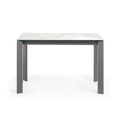 Tisch Axis ausziehbar 120 (180) cm Keramik Weiß anthrazit Beine