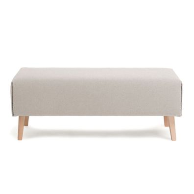 Bank Dyla 111 x 42 x 42 cm Buchenholz Beige Bank Sitzbank Sitzgelegenheit