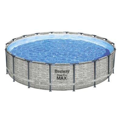 Steel Pro MAX™ Solo Pool ohne Zubehör Ø 549 x 122 cm, Steinwand-Optik, rund