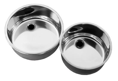 Combisteel Spülbecken rund aus Edelstahl mit Überlaufrohr 380mm