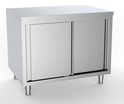 Combisteel Arbeitsschrank mit Schiebetüren aus Edelstahl 1400x600x850mm