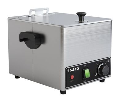 Saro Wurstwärmer LYRIA – Edelstahlgerät mit Deckelscharnier & Rost, 0,9 kW