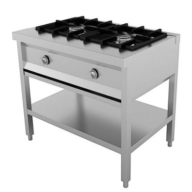 Gastronomie 2 Platten Gasherd Standmodell Mit Unterbau
