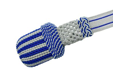 silber/blau Portepee mit Tresse (große Ausführung)
