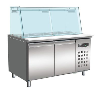 700 Kühltisch Mit Glas 2 Türen 3X 11 3X 16 Gn Behälter