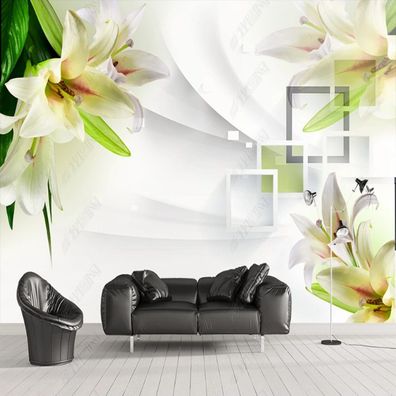 Vlies Fototapete Wandtapete Wandbilder Lilie 3D Effekt Hintergrundwand 11484